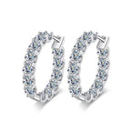 2.6Ct D Color Moissanite 925 Sterling Silver White Gold Plated Hoop Earrings For Women Wedding BandsCo Straps