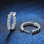 2.6Ct D Color Moissanite 925 Sterling Silver White Gold Plated Hoop Earrings For Women Wedding BandsCo Straps