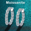 2.6ct D Color Moissanite Hoop Earrings 925 Sterling Silver 18k Gold Plated BandsCo Straps