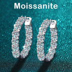 2.6ct D Color Moissanite Hoop Earrings 925 Sterling Silver 18k Gold Plated BandsCo Straps