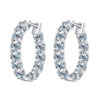 2.6ct D Moissanite 925 Sterling Silver Huggie Hoop Earrings for Women Wedding BandsCo Straps
