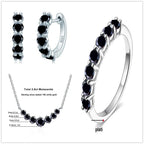 4.5ct Moissanite 925 Sterling Silver Bridal Jewelry Set Ring Necklace Earrings BandsCo Straps