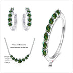 4.5ct Moissanite 925 Sterling Silver Bridal Jewelry Set Ring Necklace Earrings BandsCo Straps