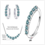 4.5ct Moissanite 925 Sterling Silver Bridal Jewelry Set Ring Necklace Earrings BandsCo Straps