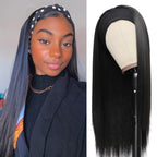 20 22 24 26 28 30inch Long Straight Headband Wigs Heat Resistant Synthetic Hair Wig Machine Made Wigs For Black Women Cosplay Wigs For Women Gifts for girlfriends Stevvex