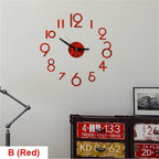 20 Inch Wall Clock Round Style Number Coffee Tea Cup Modern Large Silent Wall Stickers for Hall and Bedroom Home Decorations Arabic Numeral Wall Clocks Acrylic Mirror Stickers/Home Decor Design Acrylic Wall Clock Stickers Home Living Room Decoration