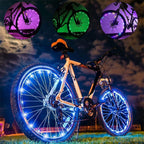 20 LED Bike Cycling Rim Lights Wheel Spoke Light String Strip Lamps Waterproof Bicycle Light Decoration Accessories Waterproof LED Bike Spoke Lights For Adult Bike Beautiful Night Bike Decoration Stevvex