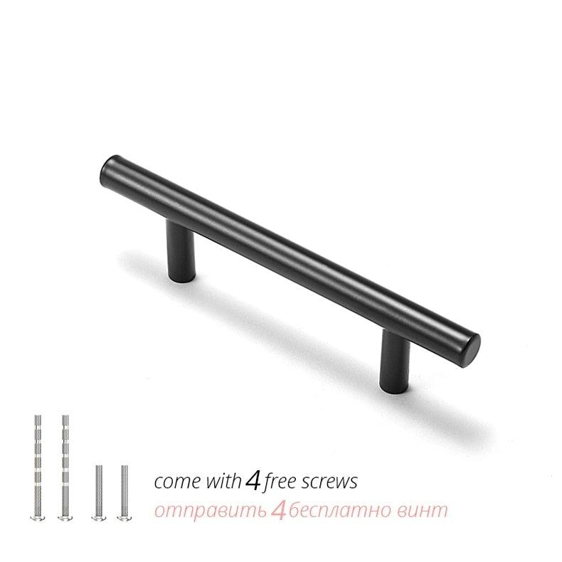 20 PCS Set Brushed Gold Kitchen Handle Stainless Steel T Bar Door Pull 76mm 96mm Cabinet Knobs and Handles Black Furniture Handle Stainless Steel Kitchen Cupboard Handles Cabinet Handles Stevvex