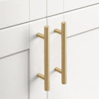 20 PCS Set Brushed Gold Kitchen Handle Stainless Steel T Bar Door Pull 76mm 96mm Cabinet Knobs and Handles Black Furniture Handle Stainless Steel Kitchen Cupboard Handles Cabinet Handles Stevvex
