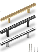 20 PCS Set Brushed Gold Kitchen Handle Stainless Steel T Bar Door Pull 76mm 96mm Cabinet Knobs and Handles Black Furniture Handle Stainless Steel Kitchen Cupboard Handles Cabinet Handles Stevvex