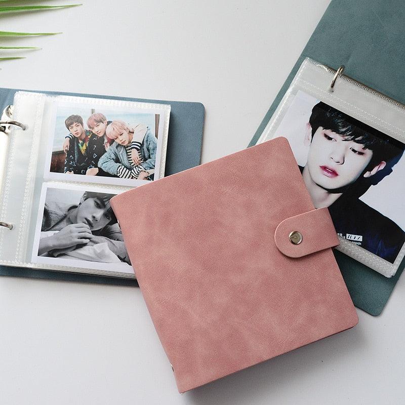 200 Pockets PVC Portable Photo Album PU Leather Album for Mini photo & Name Card 7s 8 25 50s Album for Photos Book Gifts For Friends And Coin Collectors Stevvex