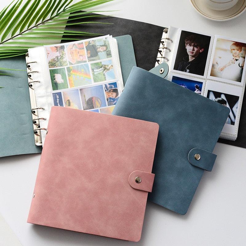 200 Pockets PVC Portable Photo Album PU Leather Album for Mini photo & Name Card 7s 8 25 50s Album for Photos Book Gifts For Friends And Coin Collectors Stevvex