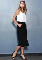 Embellished Chiffon Camisole Top In Cream - SJB-DIAMOND ELITES