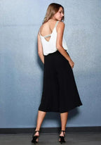 Embellished Chiffon Camisole Top In Cream - SJB-DIAMOND ELITES