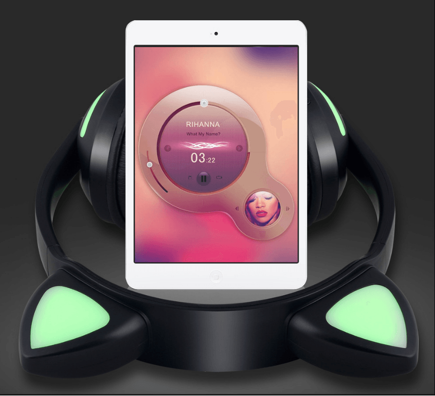 Interesting New Kids Headphones Wireless Bluetooth In Cat Ears Headphones Style With Noise Reduction Live Breathing Lights Glare and LED Lights - SJB-DIAMOND ELITES
