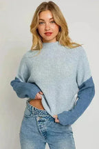 Color Block Oversize Sweater – Bold & Cozy Winter Knit
