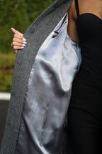 Alpaca Wool Blend Coat in Soft Grey - SJB-DIAMOND ELITES
