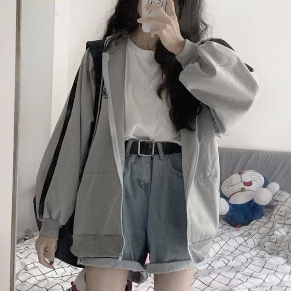 Student Sports Long Sleeved Jacket Grey Pi-Mart
