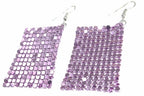 Shimmer Mesh Drop Earrings 2.5 Inch Lightweight For Women