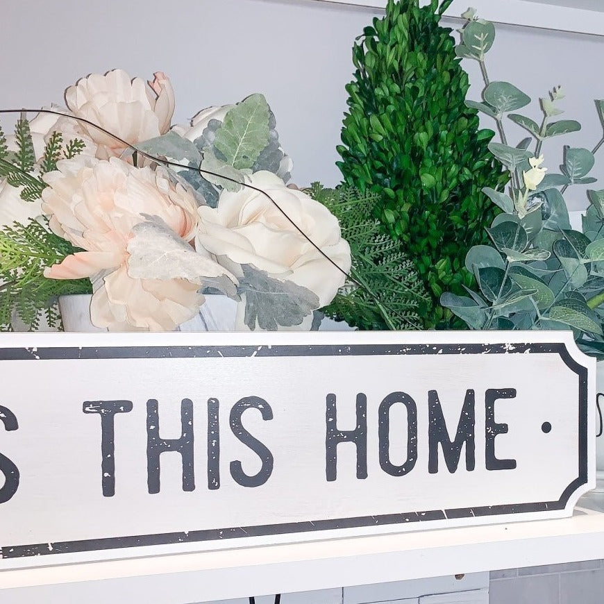 Farmhouse Wood Wall Sign Bless This Home Eat Good Food Rustic Hanging Plaque BandsCo Straps