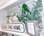 Farmhouse Wood Wall Sign Bless This Home Eat Good Food Rustic Hanging Plaque BandsCo Straps