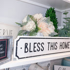 Farmhouse Wood Wall Sign Bless This Home Eat Good Food Rustic Hanging Plaque BandsCo Straps