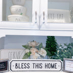 Farmhouse Wood Wall Sign Bless This Home Eat Good Food Rustic Hanging Plaque BandsCo Straps