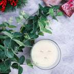 3-Wick Soy Candle 14.5oz Clear Glass Jar Silver Hammered Lid Hand-Poured USA BandsCo Straps