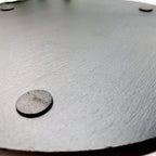 Slate Round 11" Cheese Board Natural Layered Edge Slim 5-6mm BandsCo Straps