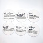 Funny Drink Definition Coasters Set Dictionary Quote Coasters For Bar And Countertop Decor BandsCo Straps