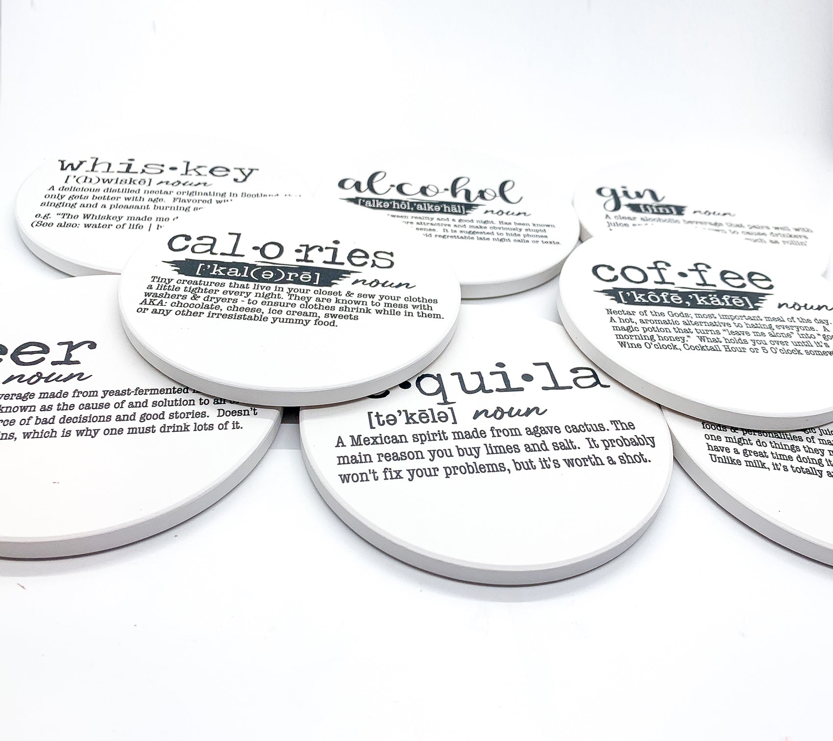 Funny Drink Definition Coasters Set Dictionary Quote Coasters For Bar And Countertop Decor BandsCo Straps