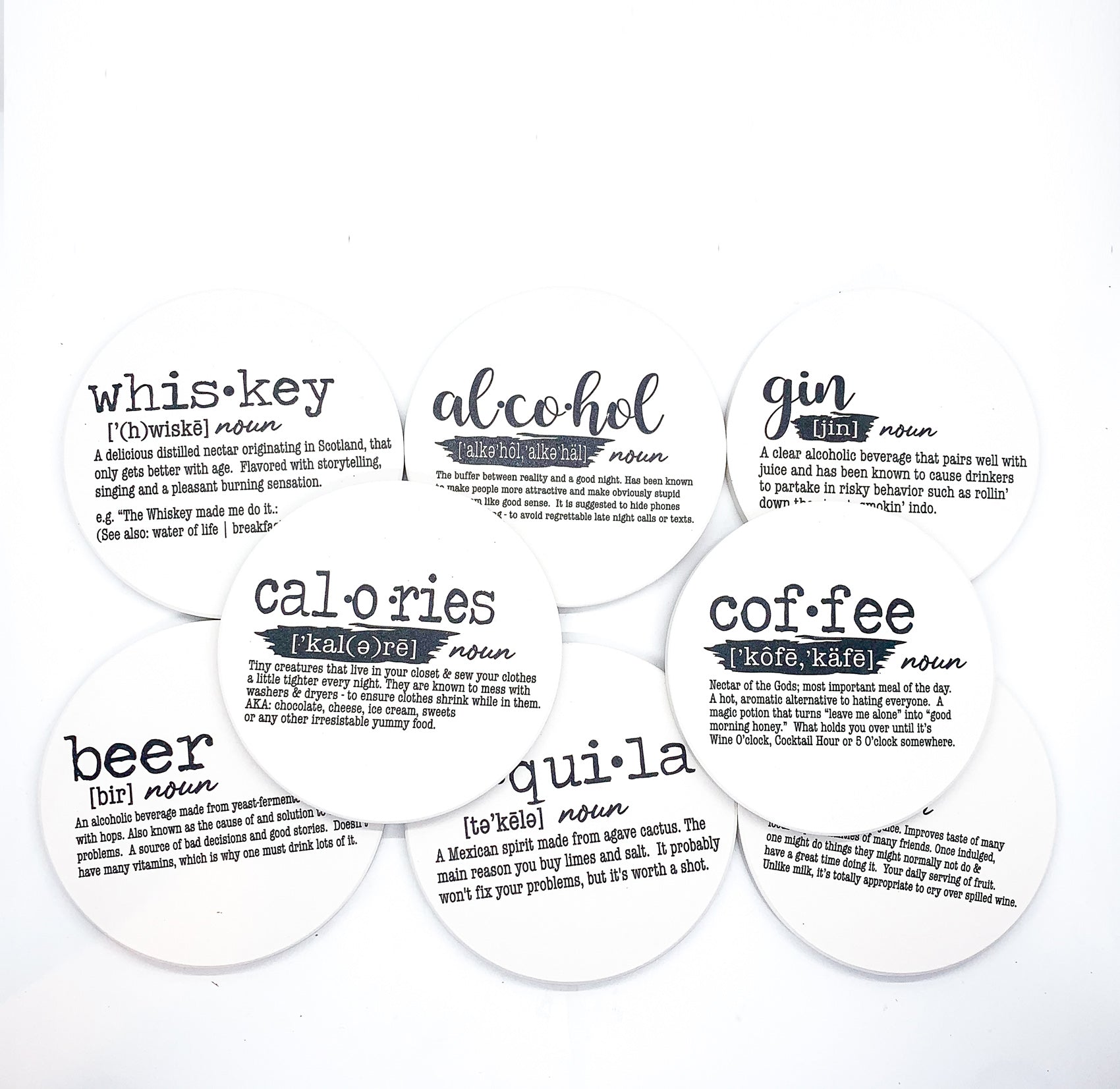 Funny Drink Definition Coasters Set Dictionary Quote Coasters For Bar And Countertop Decor BandsCo Straps