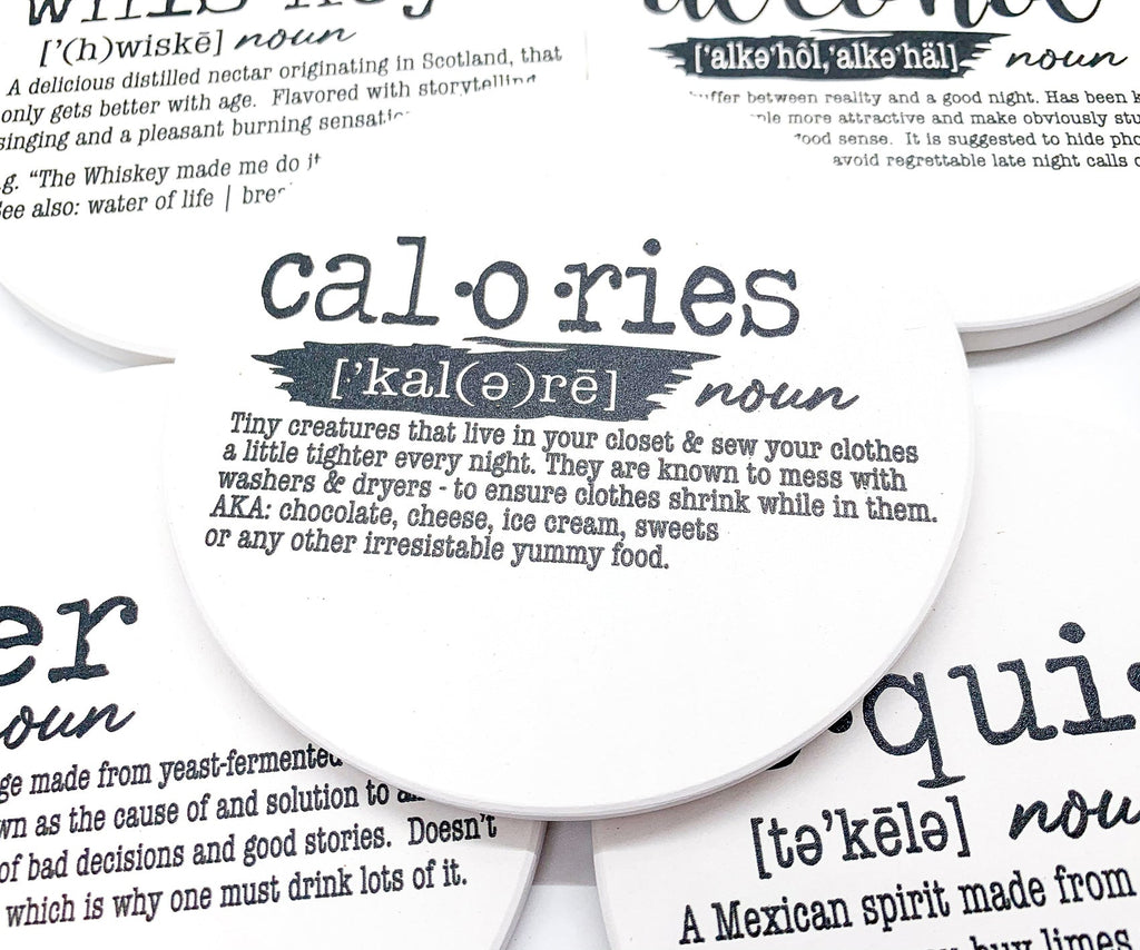 Funny Drink Definition Coasters Set Dictionary Quote Coasters For Bar And Countertop Decor BandsCo Straps