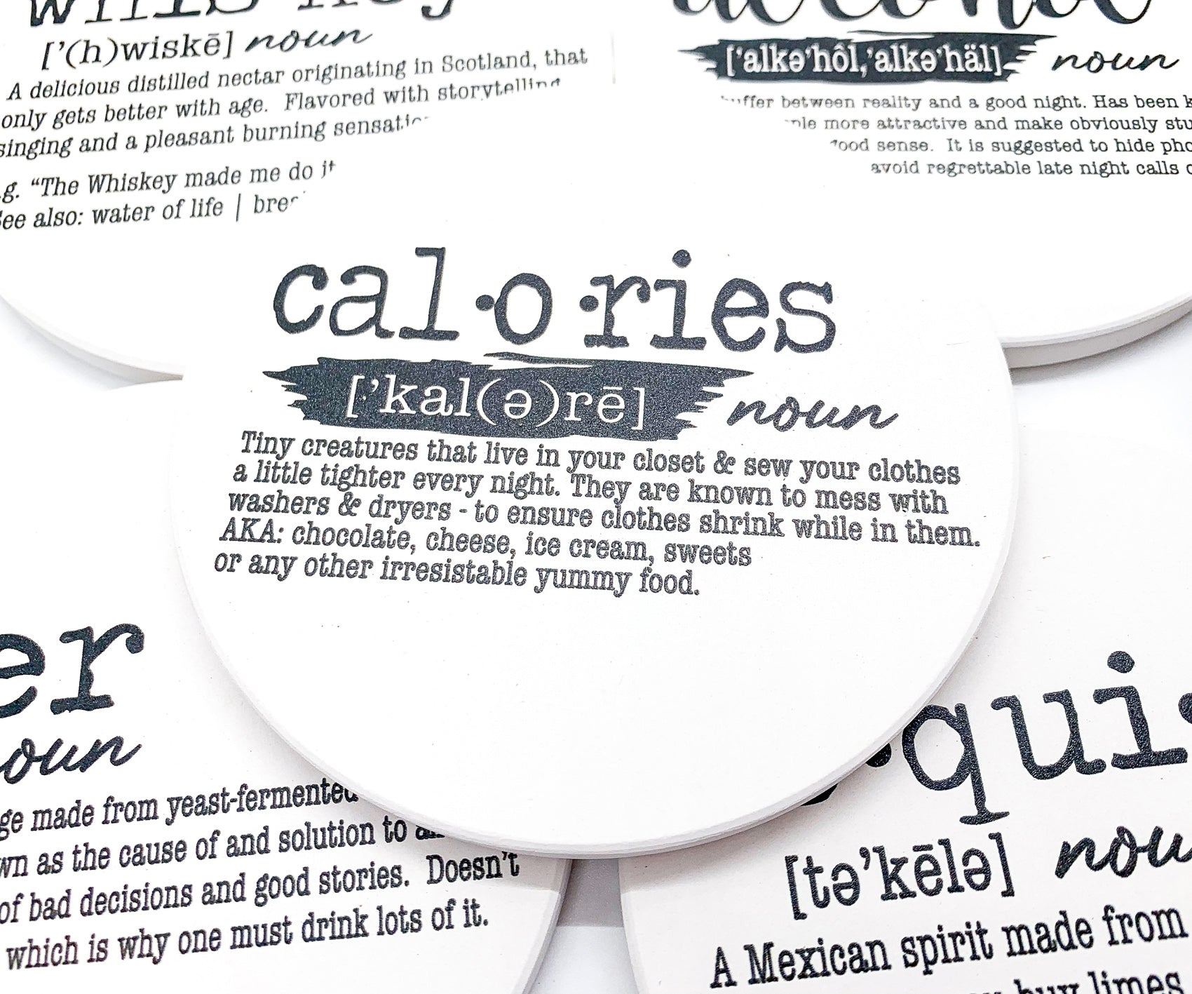 Funny Drink Definition Coasters Set Dictionary Quote Coasters For Bar And Countertop Decor BandsCo Straps