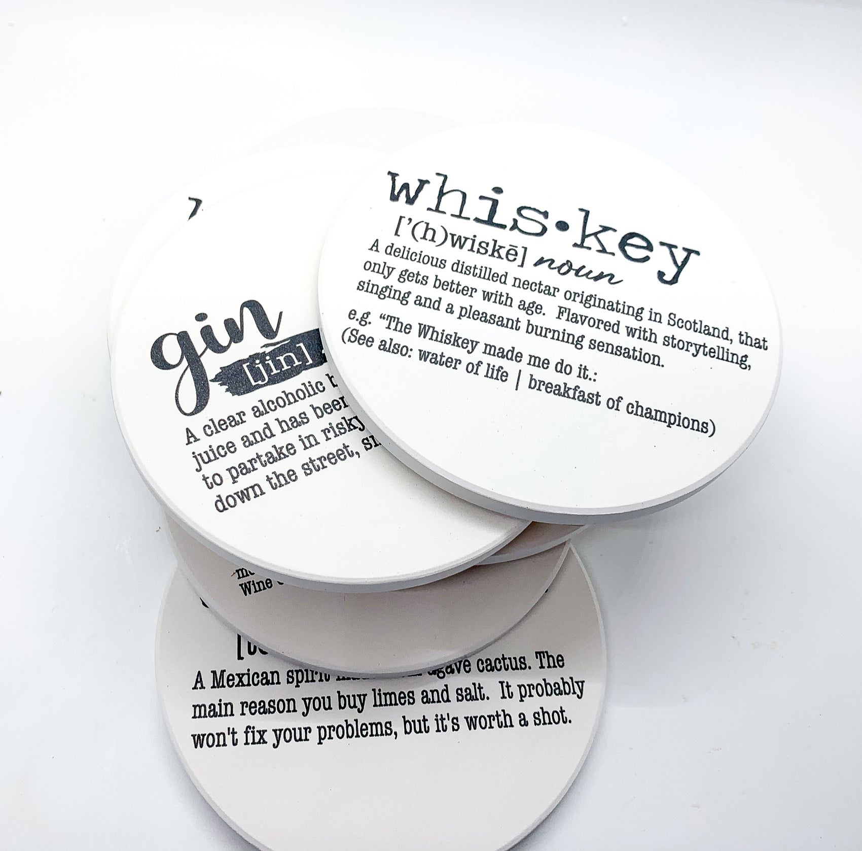 Funny Drink Definition Coasters Set Dictionary Quote Coasters For Bar And Countertop Decor BandsCo Straps