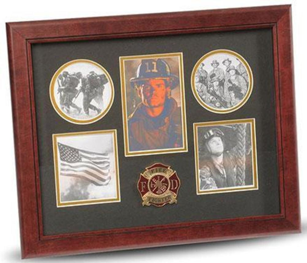 Flag Connections Firefighter Medallion 5-Picture Collage Frame The Military Gift Store