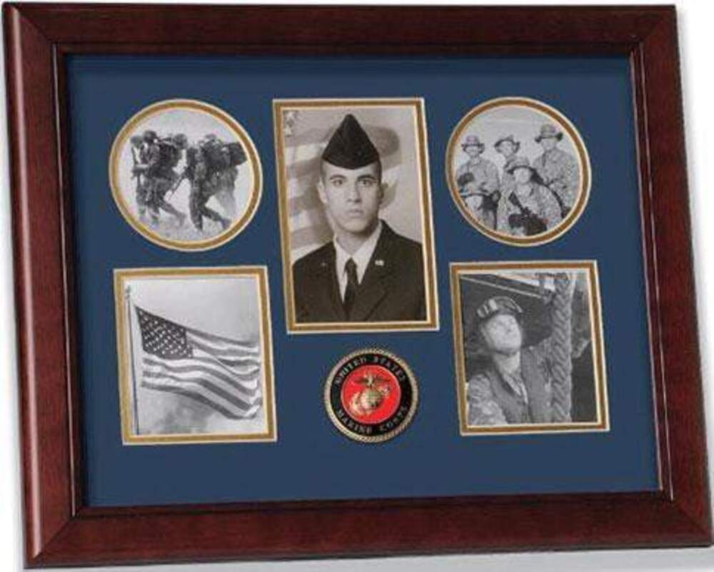 United States Marine Corps Medallion 5 Picture Collage Frame with Stars The Military Gift Store