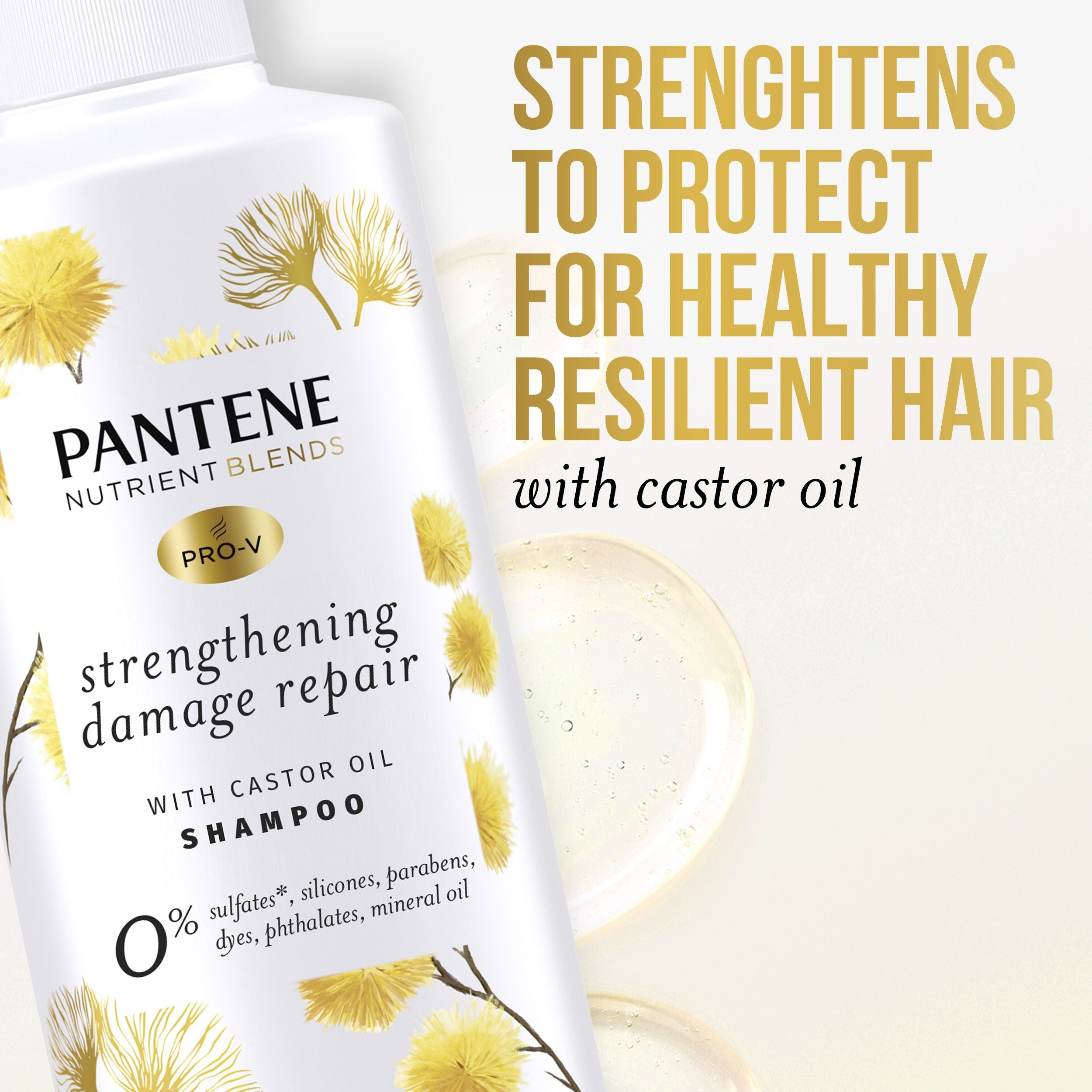 Pantene Sulfate Free Shampoo; Damage Repair Shampoo with Castor Oil; 14.8 oz EasyOptionXY LLC