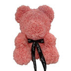 2021 Cute Artificial Flower Rose of Teddy Bear Christmas Decoration for Home Valentines Women Gifts