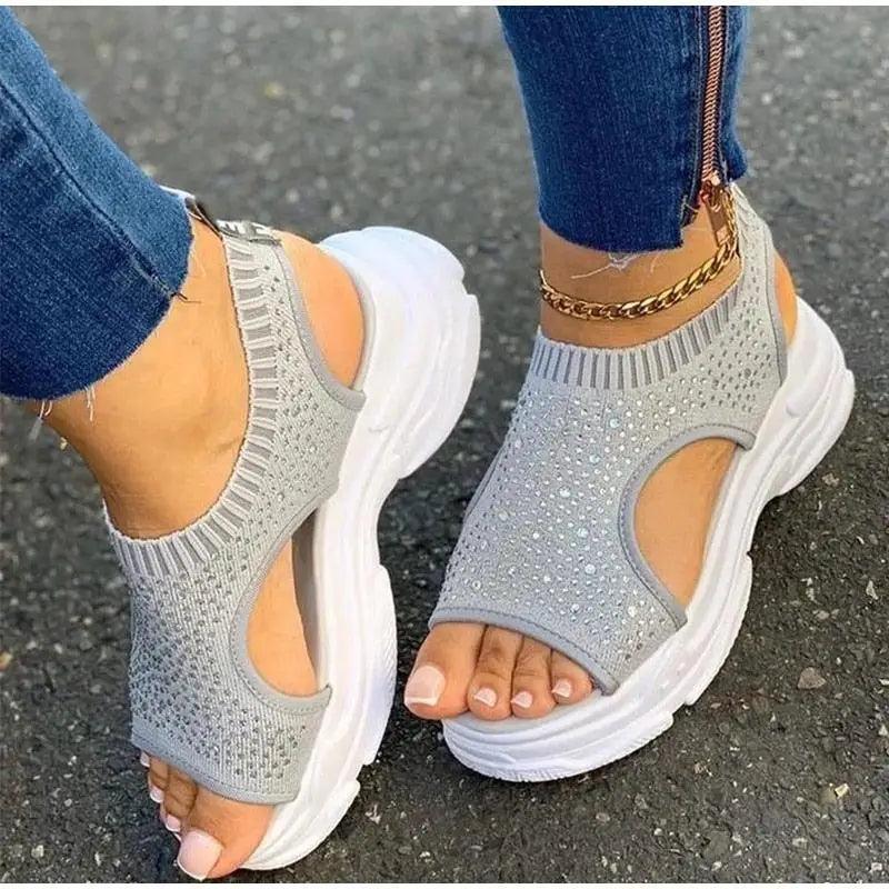 Elegant Women Sandals Comfort Summer Stretch Fabric Durable Material Modern Design For Womens Stevvex