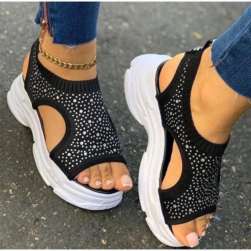 Elegant Women Sandals Comfort Summer Stretch Fabric Durable Material Modern Design For Womens Stevvex