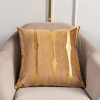 2021 Fashion Striped Pillowcase Festival Home Bronzing Square Decorative Throw Pillow Cover With Gold Striped Cushion Cases Modern Luxury Pillowcases Cushion Cover Soft Fabric Pillow Cases Decorative 45x45CM