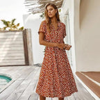2021 Fashion Summer Dress Women Polka Dot Print High Waist Vintage Dresses - Luxury Fashion Dresses For Women Stevvex
