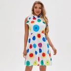 New Fashion Cute Stylish Dot Printed Sleeveless Women Dress - Fashion Dresses for women Stevvex