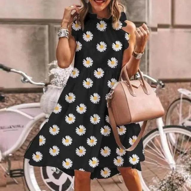 New Fashion Cute Stylish Dot Printed Sleeveless Women Dress - Fashion Dresses for women Stevvex