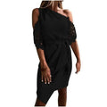 New Luxury Summer Women Casual Solid Strapless Lace Hollow out Dress -  Summer Fashion Dresses for women Stevvex
