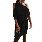 New Luxury Summer Women Casual Solid Strapless Lace Hollow out Dress -  Summer Fashion Dresses for women Stevvex