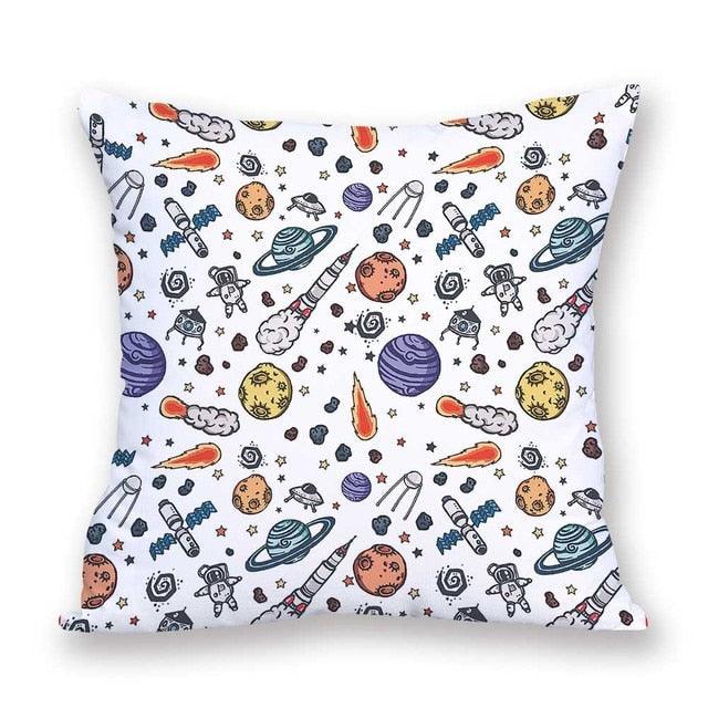 2021 New Space Home Pillow Universe Sun Planet Pillows Decorative Throw Pillow Cover Universe Outer Space Planets Star Pillow Case Pillow Cushion Covers Decorative Pillow Spaceship Cover Stevvex