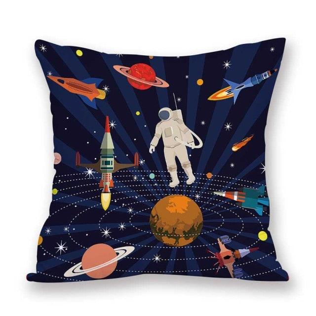 2021 New Space Home Pillow Universe Sun Planet Pillows Decorative Throw Pillow Cover Universe Outer Space Planets Star Pillow Case Pillow Cushion Covers Decorative Pillow Spaceship Cover Stevvex