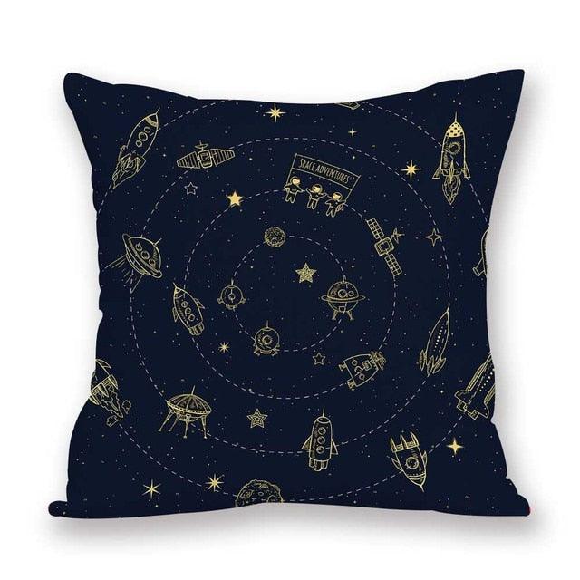 2021 New Space Home Pillow Universe Sun Planet Pillows Decorative Throw Pillow Cover Universe Outer Space Planets Star Pillow Case Pillow Cushion Covers Decorative Pillow Spaceship Cover Stevvex